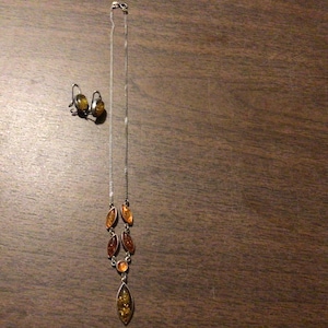 Vintage faux-crystal Necklace-Earrings Set (costume jewelry set)