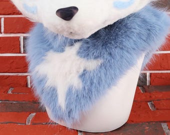 Faux Fur Neck Collar Octagram Star Handmade Cosplay Furry Neck Warmer for Gamer Holiday Gift Cosplayers Gaming Cosplay Look RPG Costume Item