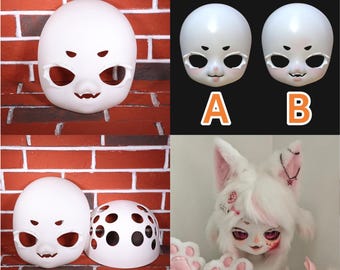 Furry Demon Fursuit Skull Head Base Mischievous KIG-Style Fursona DIY Mask for Cute Cosplay Game Character Roleplay Cheeky Holiday Gift Head