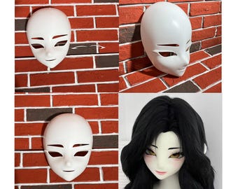 Beginner OC Anime Face MaskEyelashes Gift 3D Printed Blank DIY Cosplay Shell Fursuit Crafting Lightweight Furry Head Base Blank Fursuit Head