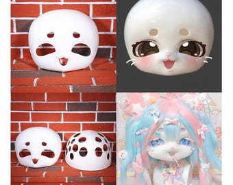 Round Faced Smiling Cat Fursuit Head Base KIG Style DIY Cosplay Mask for Cute Girl Costume Making Holiday Gift Xmas Decor Girl Mask Shell
