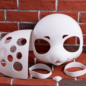Fursuit Moving Jaw Head Base 3D Printed PLA Furry Dog Cat Head with Eyeblanks Nose 3 Sizes Fit Most for DIY Custom Fursona Creation Gift