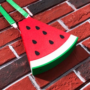 Watermelon Slice 3D Printed Portable Furry Fursuit Cooling Fan with 3-Speed Settings for Cosplay Festivals Travel Desk Summer Outdoor Use