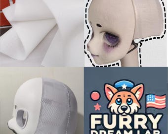 Sandwich Mesh Fabric for Fursuit Head Lining Breathable Lightweight Elastic Washable Polyester Fabric Ideal for DIY Handcrafts Holiday Gifts