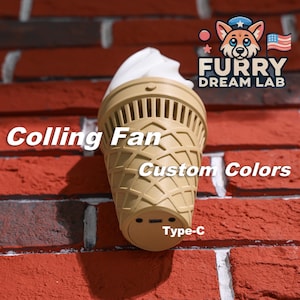 Ventilador de helado Fursuit, ventilador de refrigeración portátil impreso en 3D para cosplay, enfriamiento de alta velocidad con batería de larga duración, colores personalizables