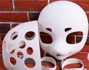 Fursuit Head Base 3D Printed PLA Furry Dog K9 Cat Head with Eyeblanks Nose 2 Sizes 4 Styles Fit Most for DIY Custom Fursona Creation Gift