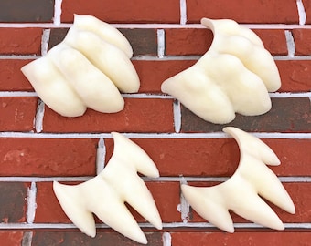 Foam Furry Feet Paw Pads Gift Set Realistic Animal Toes Dragon Claw Bases EVA Foam Cosplay Parts for Gamers Cosplayers Claw Toes Fursuit