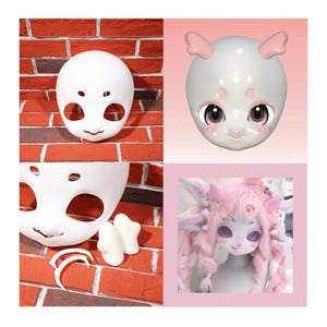 Dragon Horn Furry Kigurumi Mask Base Cosplay Gamers Fursuit DIY 3D PLA Printed Holiday Festival Gift Costume Dragon Head diy Dragon Mask Kit
