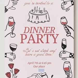 Dinner Party Invitation - Digital Download