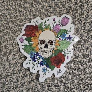Pills In Your Eyes - Sticker/Sticker Skull Flowers