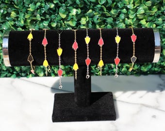 Kansas City Arrowhead Station Bracelets / Sterling silver / Chiefs Bracelet / KC Chiefs / Kansas City / Football Jewelry / Fan Jewelry