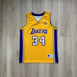 Los Angeles Lakers NBA Champion Vintage Shaquille O&#39;Neal Jersey #34 Size L