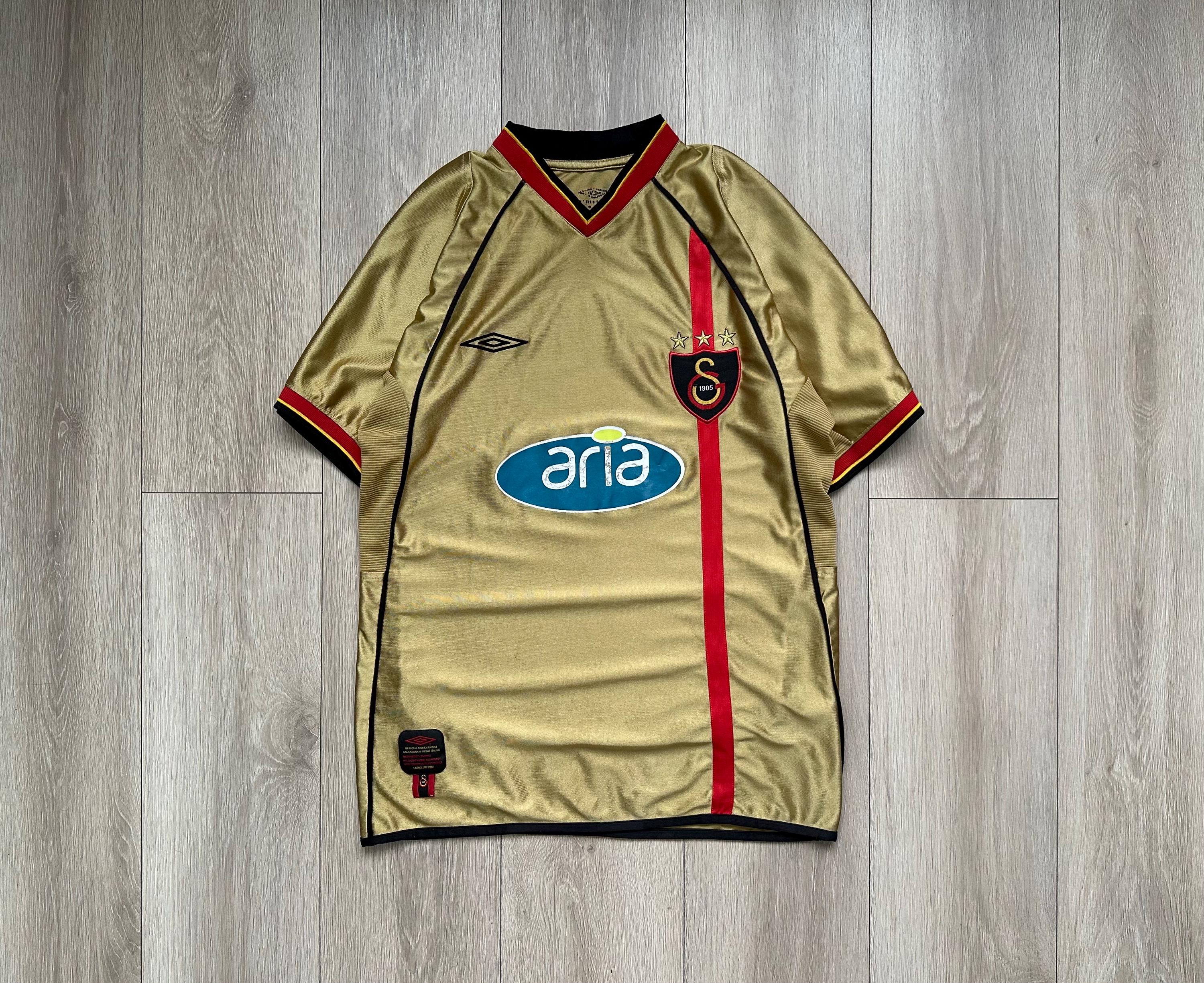 03年製  オリジナルス vtg ゲームシャツ サッカー ゴールド Vintage Galatasaray 2002 2003 Football Shirt Soccer Jersey Size M