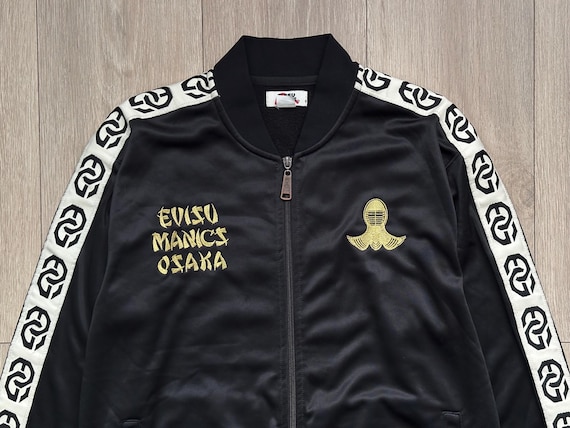 vintage zip jacket Evisu Maniacs Osaka gold logo size… - Gem