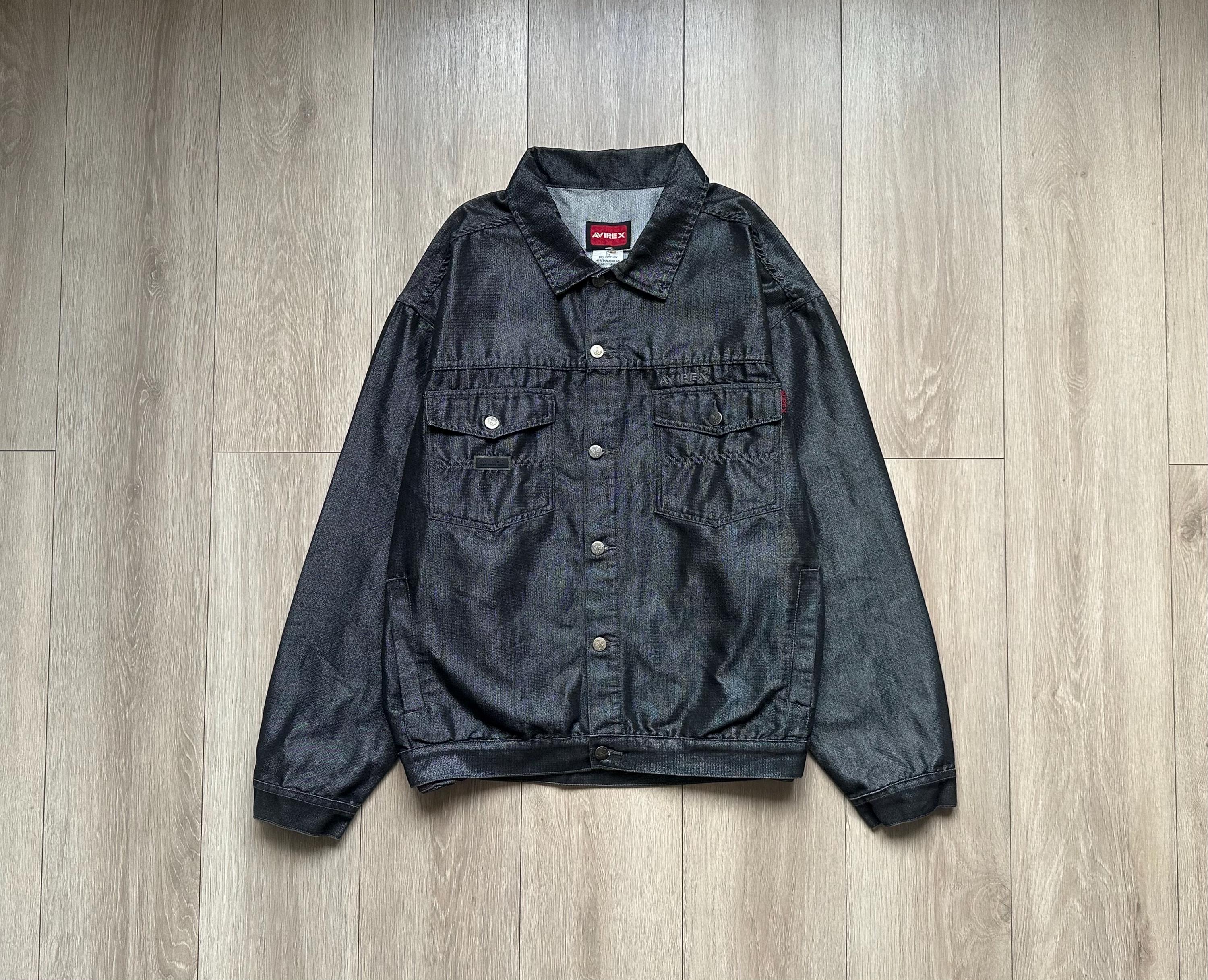 Avirex Denim Jacket - Etsy Denmark Avirex Denim Jacket - Etsy Denmark
