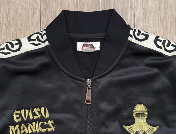 vintage zip jacket Evisu Maniacs Osaka gold logo size… - Gem