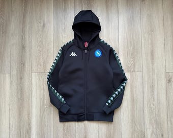 Kappa SSC Napoli Schwarz Zip Up Hoodie 2018 2019 Euro Banda Trainingsjacke Größe M
