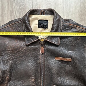 Vintage 90s Avirex type G-1 Leather Bomber Jacket, Brown Distressed US Navy Pilot Flight Jacket, Size M, made in Korea image 13