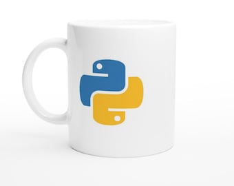 Taza de cerámica blanca de 11 oz con diseño de pitón