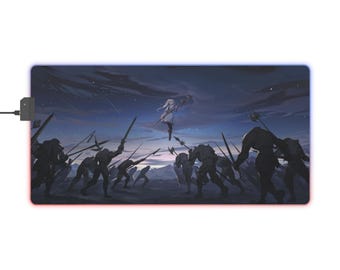 Tappetino per mouse da gioco Frieren con LED - Design elegante di Frieren Beyond Journeys End, 14 impostazioni di illuminazione
