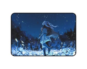 Tappetino per mouse Frieren Ice Spell - Design con campo di fiori, superficie liscia, base antiscivolo