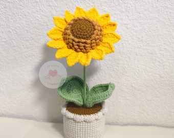 Crochet Sunflower Potted Plant: Handmade Home Decor