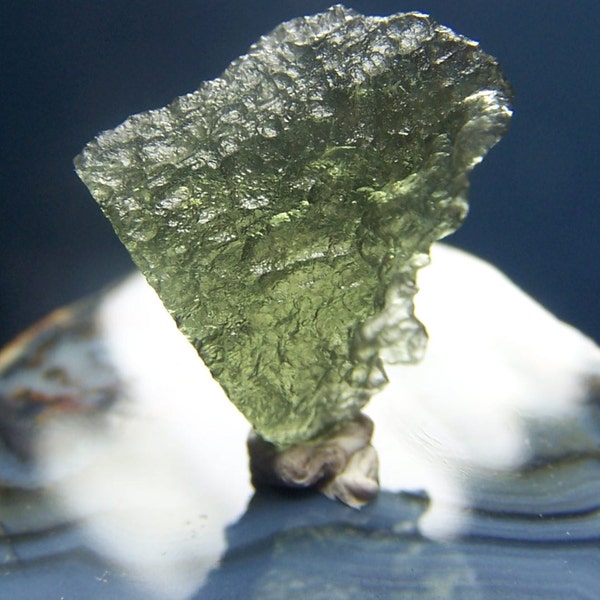Moldavite Crystal - tektite mineral specimen - green wire wrap stone - Raw natural genuine - Meteorite top quality texture coyoterainbow Mc6