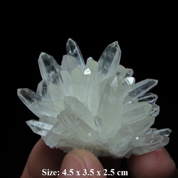 Quartz crystal cluster from Peru - multiple natural clear quartz points - coyoterainbow wire wrap lapidary - 2 inch white cantera casma (11)