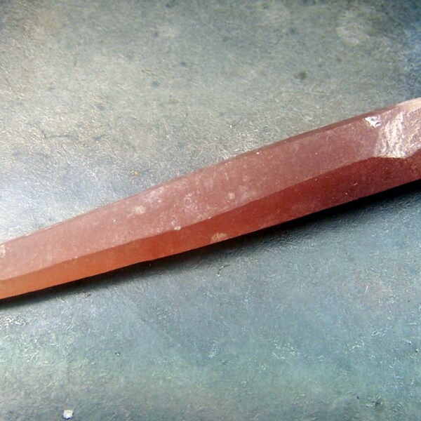 Red Quartz Crystal - naturally formed specimen - long quartz crystal rare  - red crystal  unusual - quartz needle