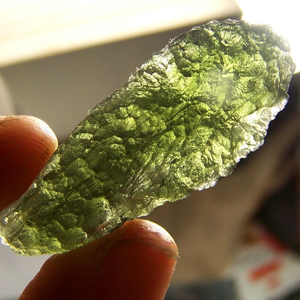 Large Moldavite -- genuine natural AAA gem mineral  specimen wire wrap - Raw genuine - Meteorite - Tektite - museum grade club shape