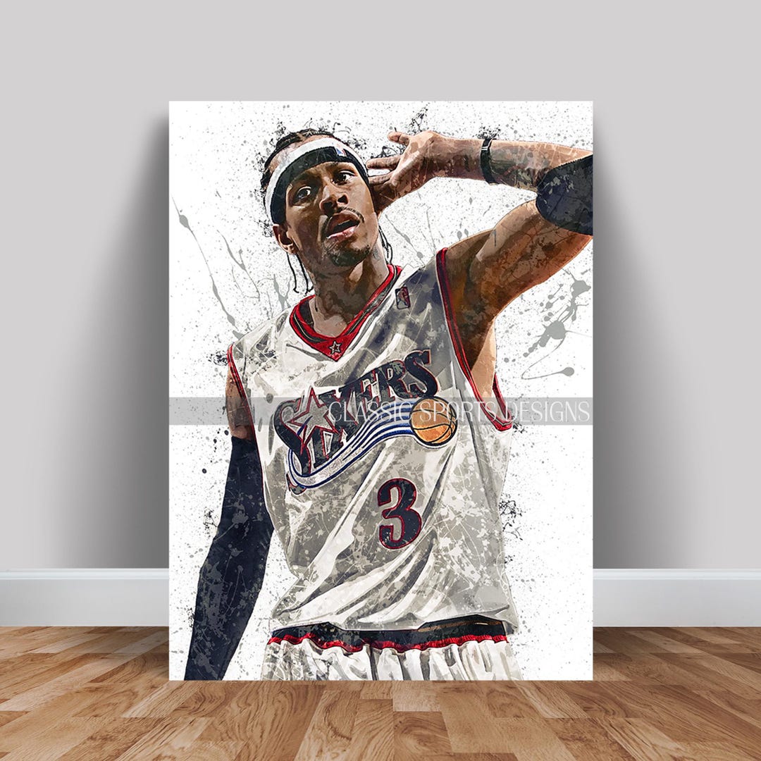 Allen Iverson Poster, Philadelphia 76ers, Canvas Wrap, Wall Art Print ...