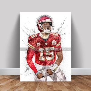 Patrick Mahomes Poster, Kansas City Chiefs, Canvas Wrap, Wall Art Print, Kids Decor, Man Cave Gift, Sports Art