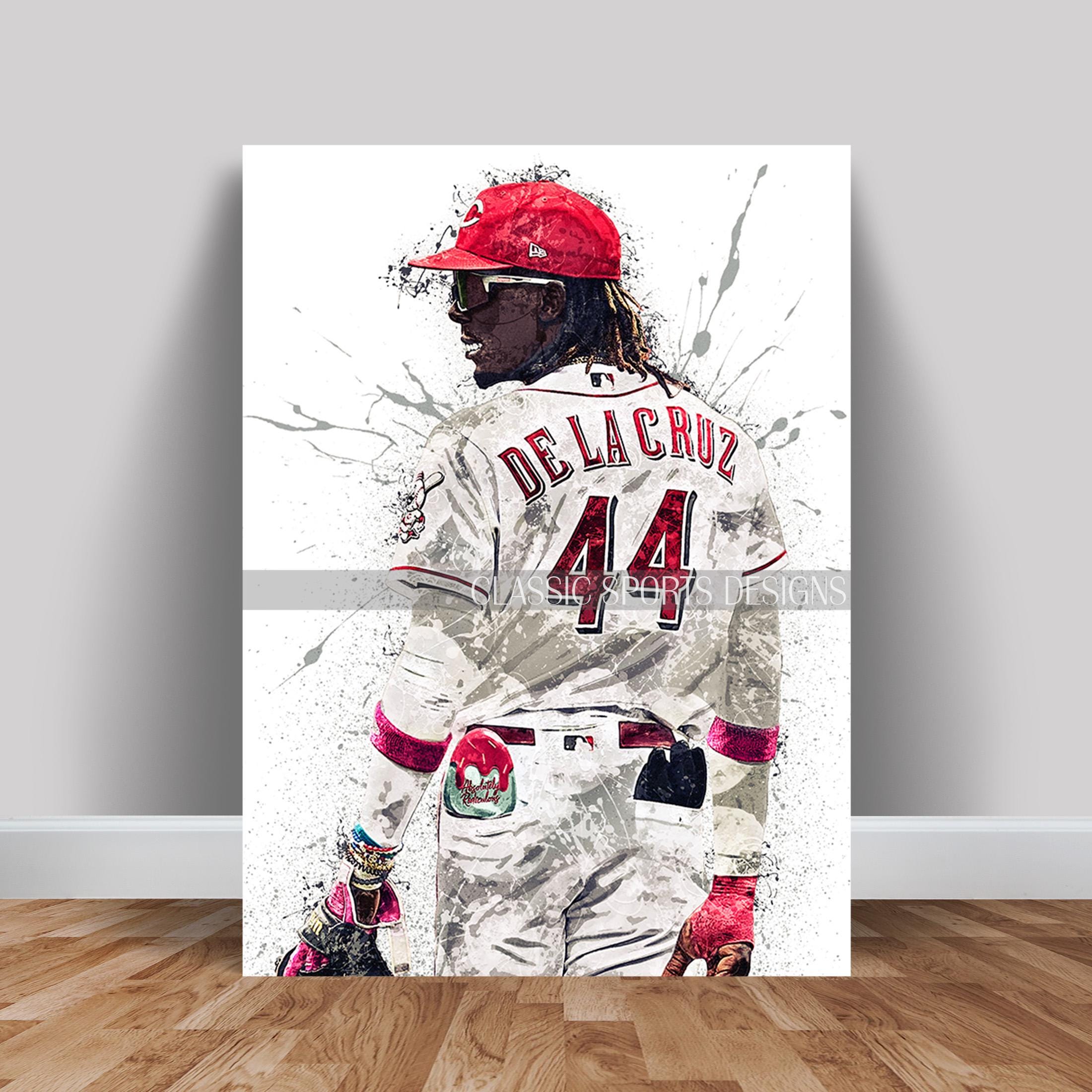 Elly De La Cruz Poster, Cincinnati Reds, Canvas Wrap, Wall Art Print, Kids Decor, Man Cave Gift, Sports Art
