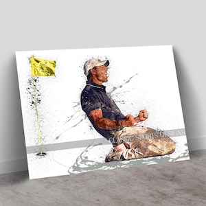 Rory McIlroy Poster, Wins Augusta, PGA Golfer, Canvas Wrap, Wall Art Print, Kids Decor, Man Cave Gift, Sports Art