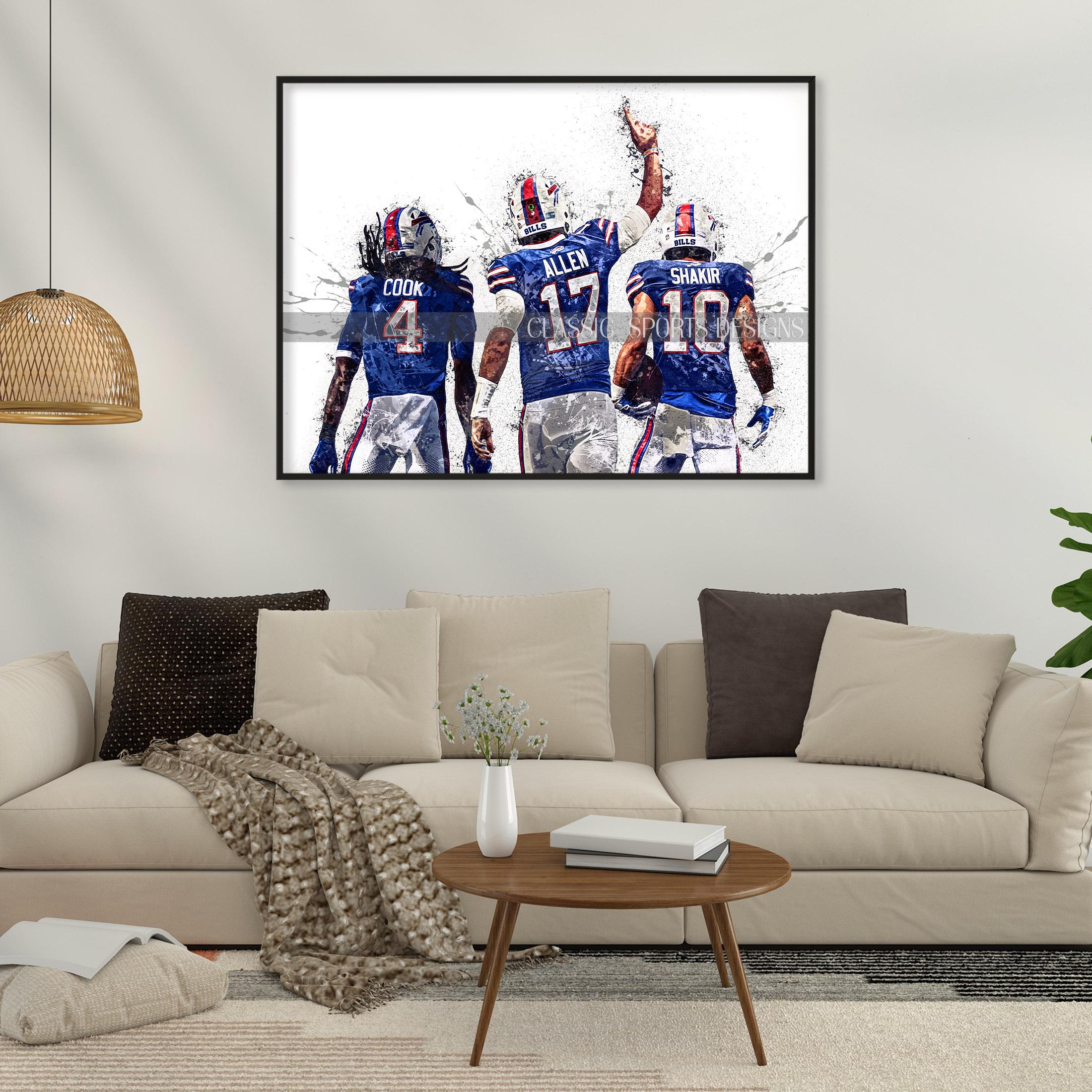 Josh Allen Poster, James Cook, Khalil Shakir, Buffalo Bills Big