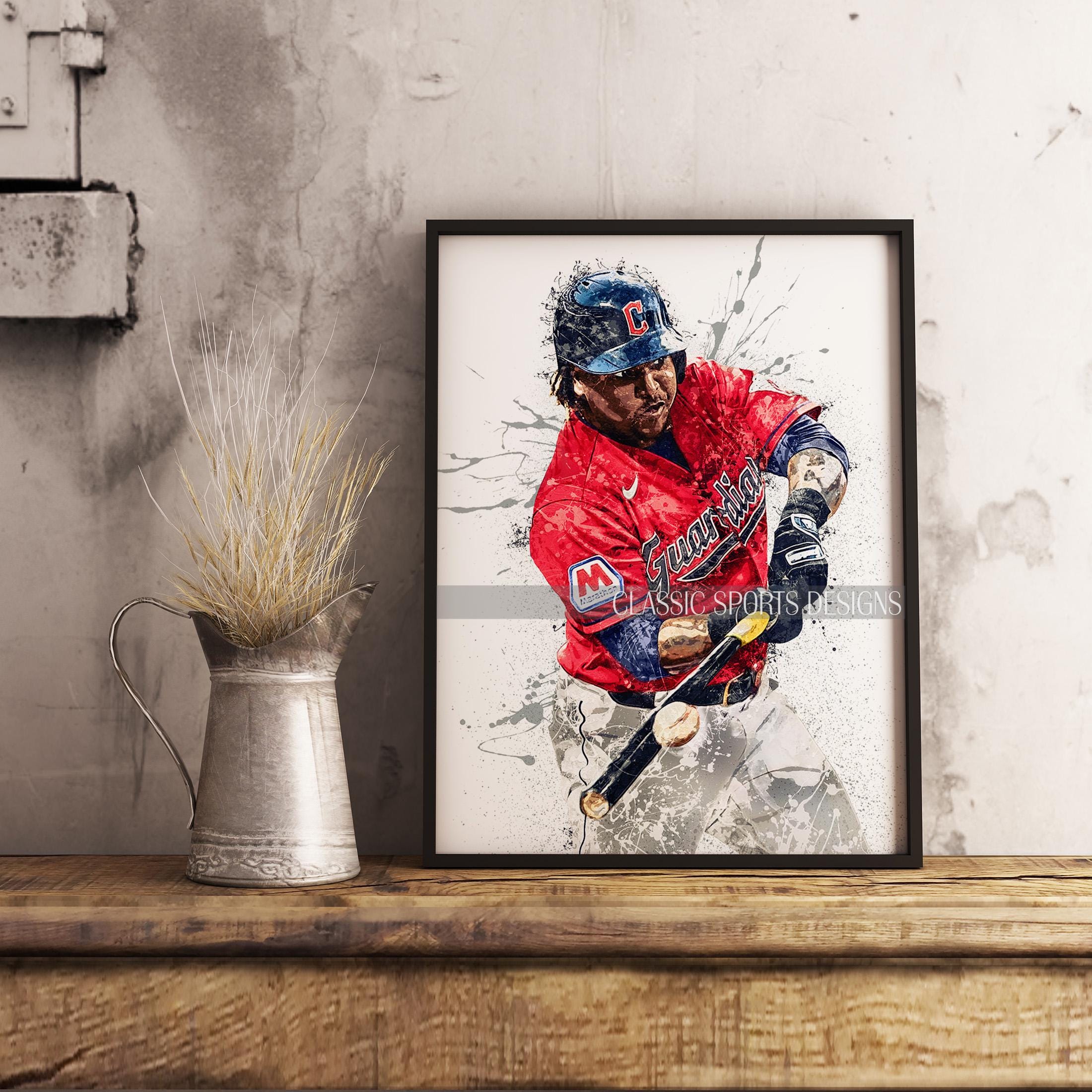Jose Ramirez Poster, Cleveland Guardians, Canvas Wrap, Wall Art