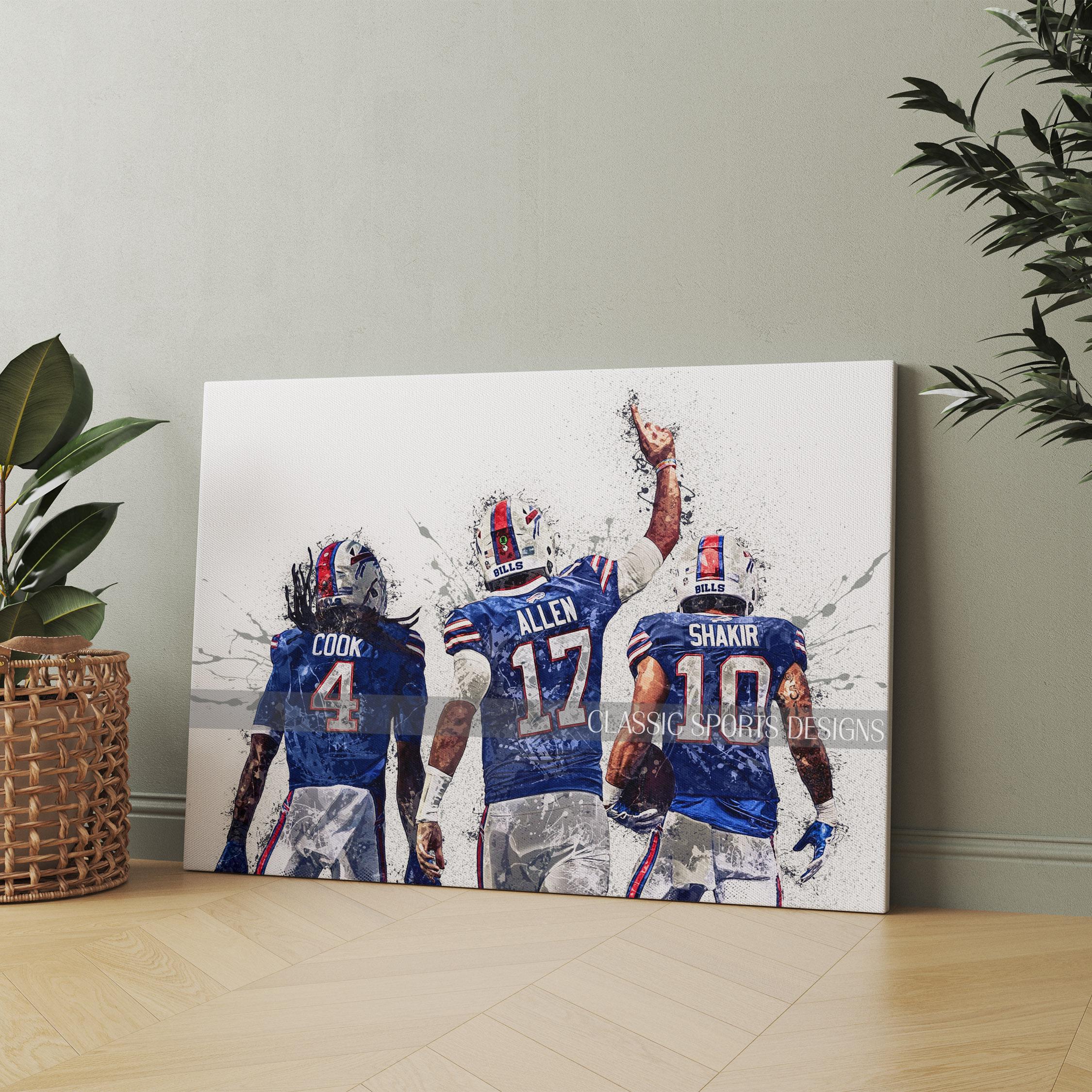 Bills Bouquet キャンバスアート Josh Allen Poster, James Cook, Khalil Shakir, Buffalo Bills Big
