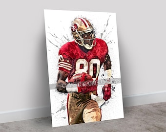 Jerry Rice Poster, San Francisco 49ers, Canvas Wrap, Wall Art Print, Kids Decor, Man Cave Gift, Sports Art
