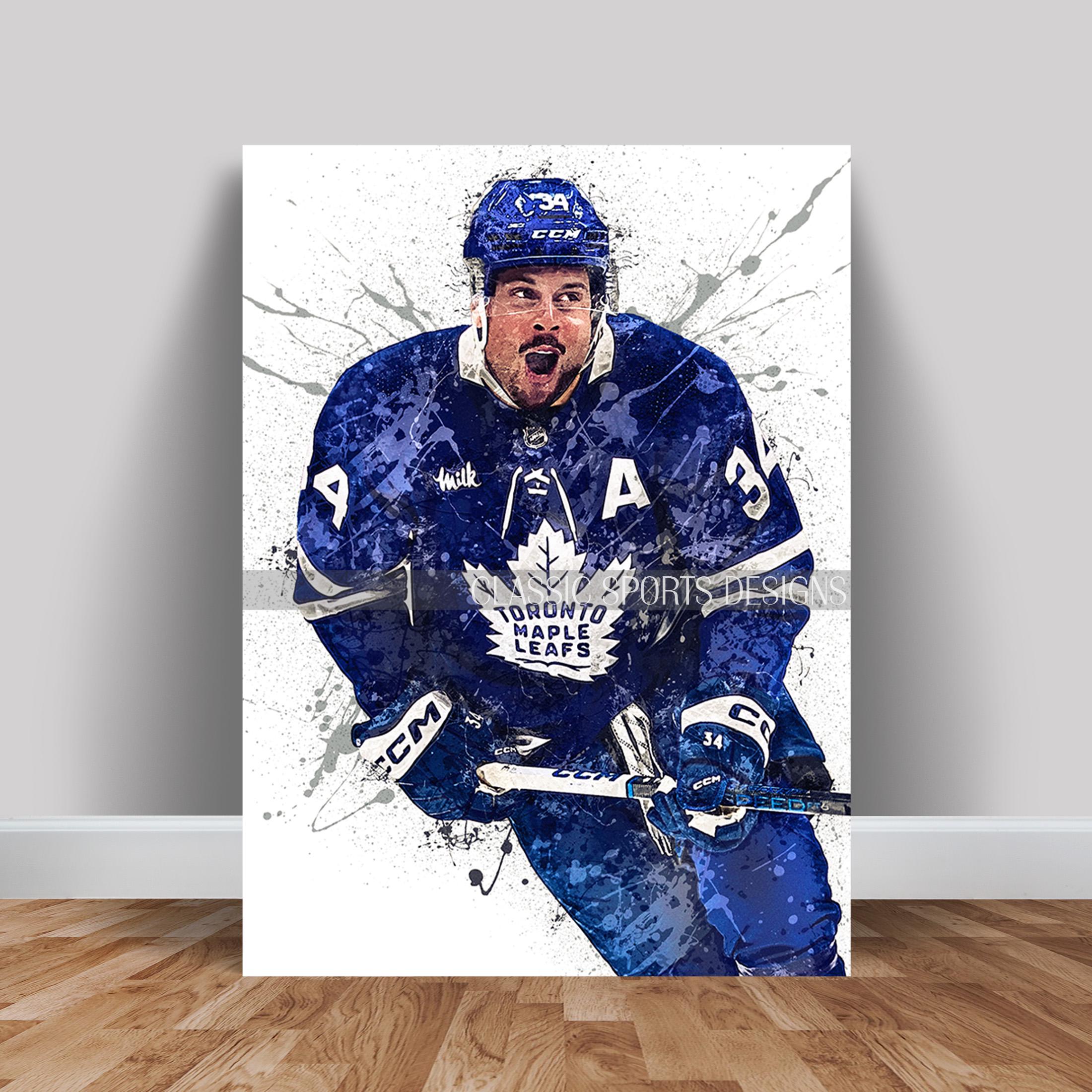 Auston Matthews Poster, Toronto Maple Leafs, Canvas Wrap, Wall Art
