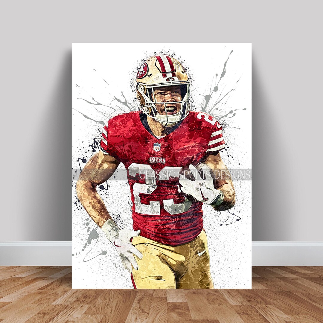 Christian Mccaffrey Poster, San Francisco 49ers, Canvas Wrap, Wall Art ...