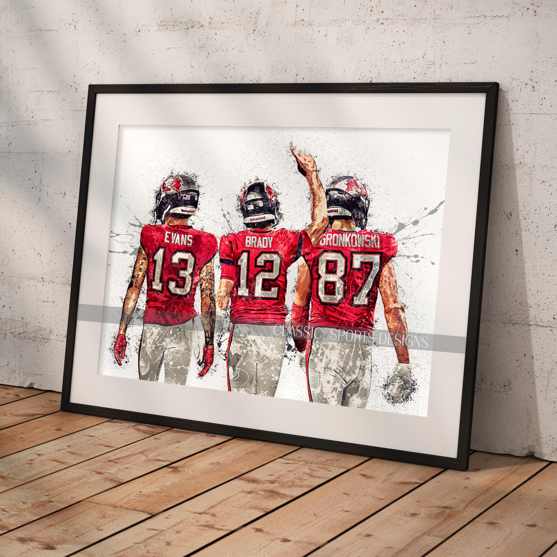 Tom Brady Poster, Mike Evans, Rob Gronkowski, Tampa Bay Buccaneers