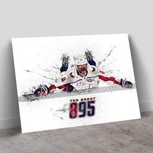 Alex Ovechkin Poster, Washington Capitals, 895 Record Breaking Goal, Canvas Wrap, Wall Art Print, Kids Decor, Man Cave Gift, Sports Art