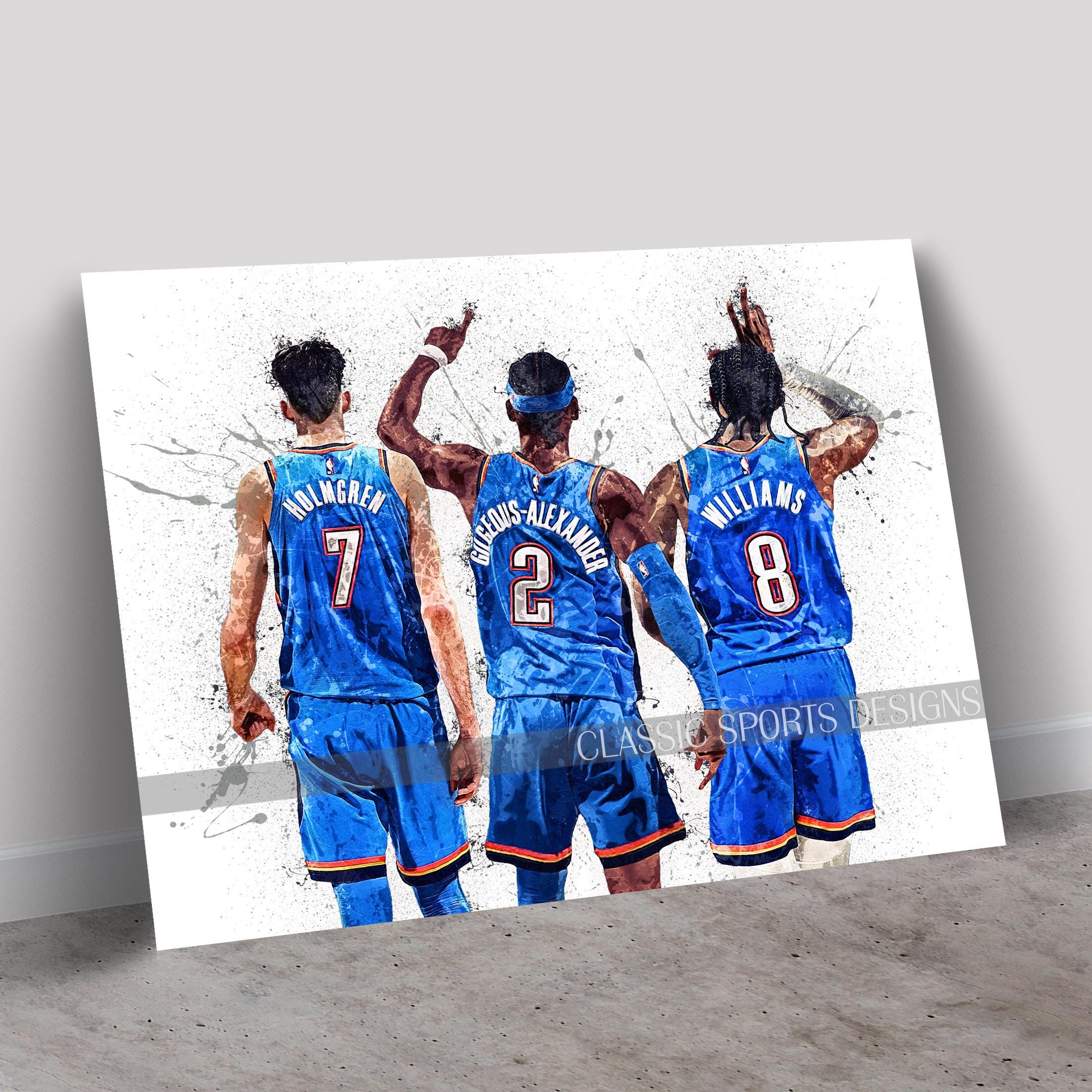 Oklahoma City Thunder Big 3 Poster, Shai Gilgeous-alexander, Jalen