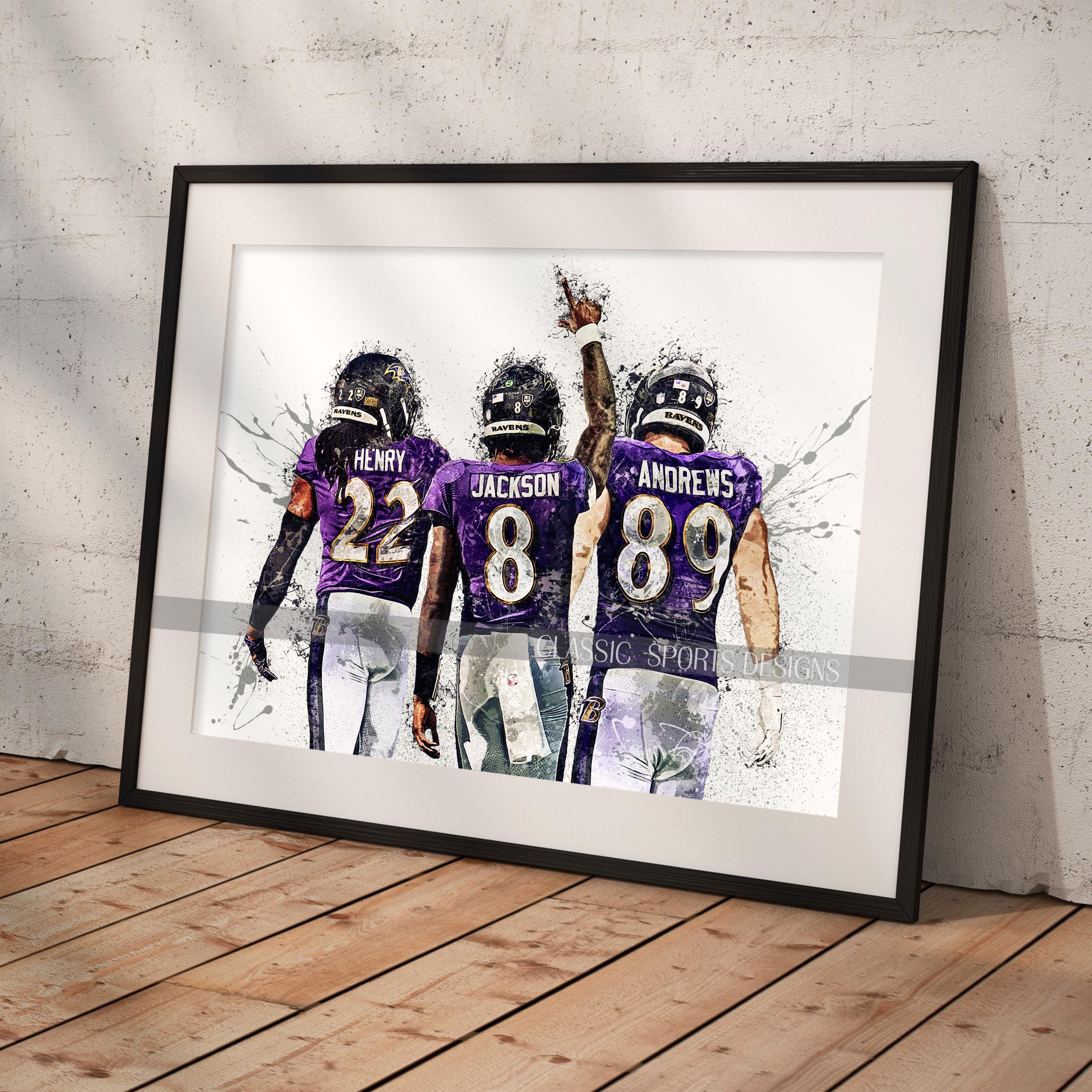 Lamar Jackson Poster, Derrick Henry, Mark Andrews, Baltimore
