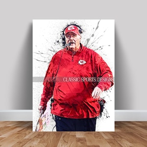 Andy Reid Poster, Kansas City Chiefs, Canvas Wrap, Wall Art Print, Kids Decor, Man Cave Gift, Sports Art