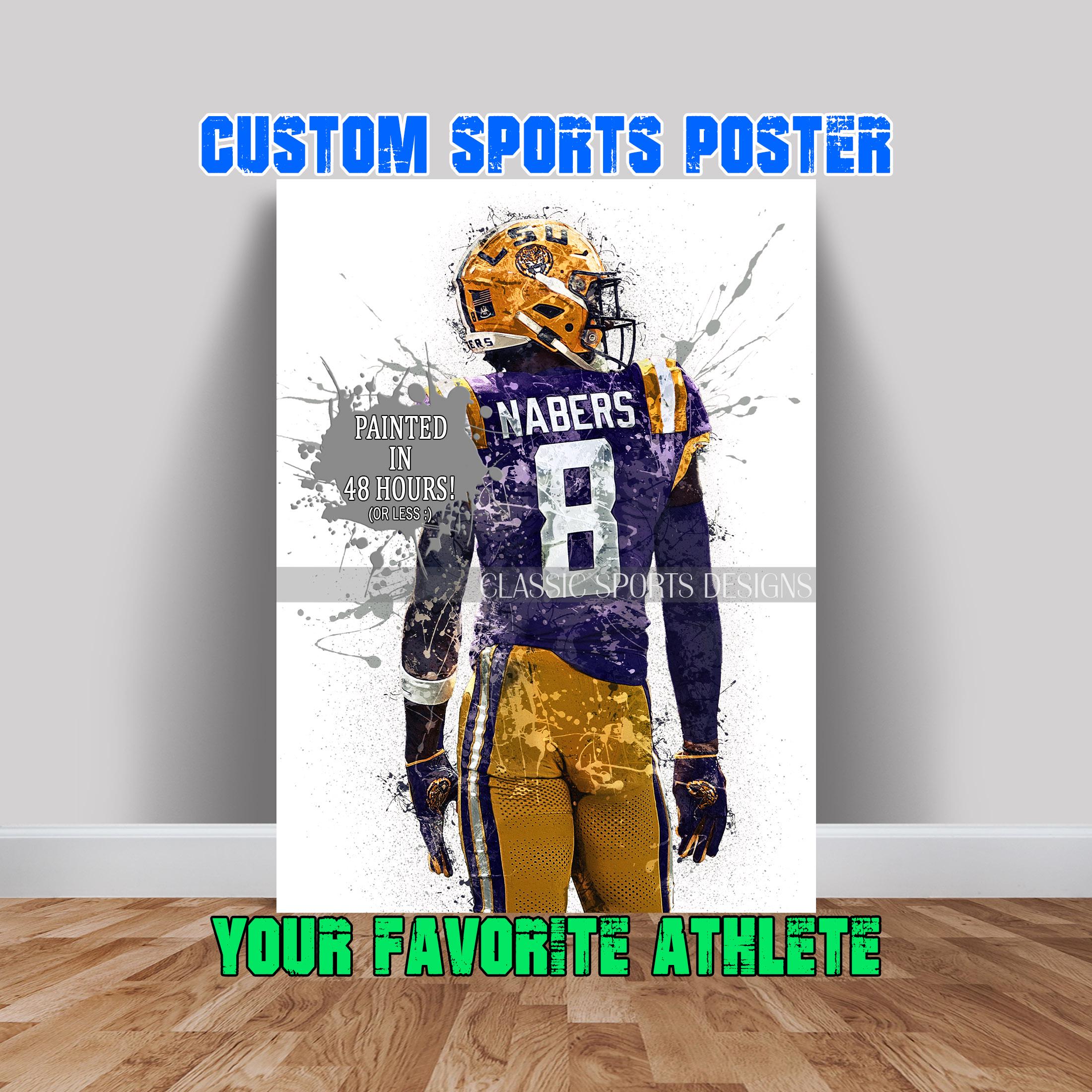 Custom Design Poster, Custom Canvas Wrap, Custom Sports Art, Your Favorite Athlete, Wall Art Print, Kids Decor, Man Cave Gift