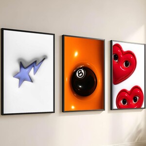Set of 3 HypeBeast Print, HypeBeast Room Decor, 8 Ball Print, College Apartment, Y2k Apartment Decor, HypeBeast Wall Art, Digital Prints