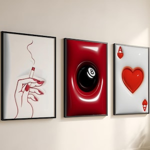 Set of 3 HypeBeast Print, HypeBeast Room Decor, College Apartment, HypeBeast Wall Art, 8 Ball Print, Y2k Apartment Decor, Digital Download
