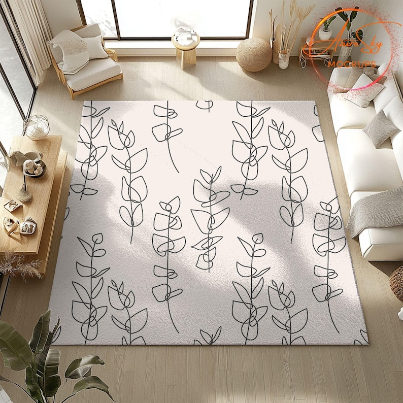 Static Rug Drawing Rug Mockup Bundle Canva - Editable Interior Design Templates for ...