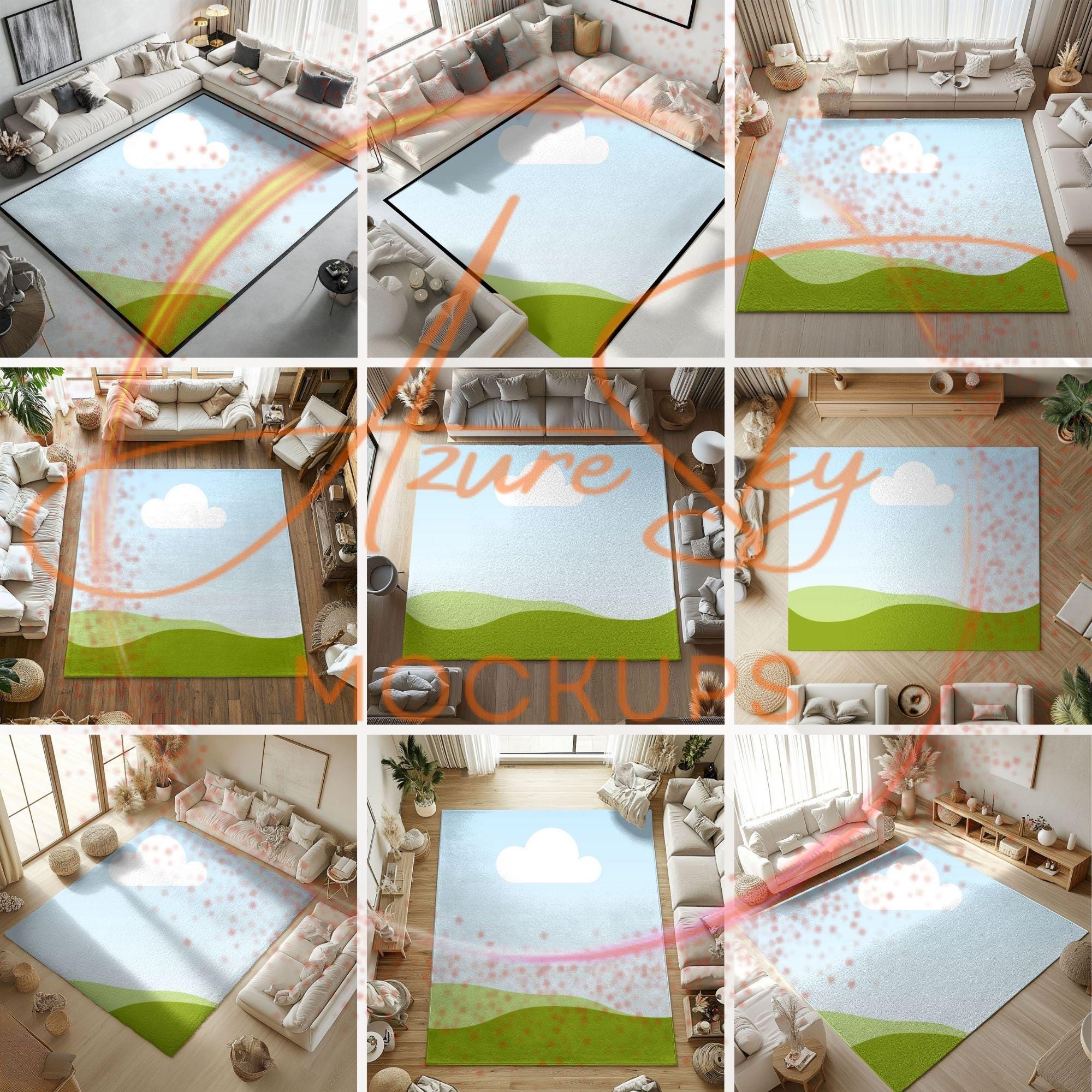 Pri Rugs Templete Rug Mockup Bundle Canva - Editable Interior Design Templates for ...
